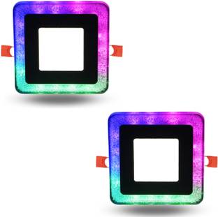 D'Mak JellY '8 watt Square Side PGB 4D Led panel light Pack Of 02 Recessed Ceiling Light Ceiling Lamp