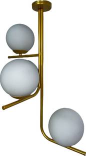 Areezo Baldaz Ceiling Light Brushed Brass Effect 3 Lamp Pendant Living Room Lighting Chandelier Ceiling Lamp