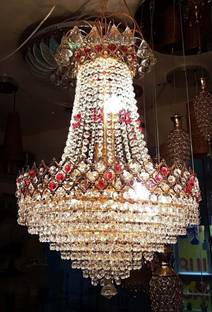 Prmoagen LED Crystal Jhumar WITH LED Light for Living Room Hall Room Bed etc Chandelier Ceiling Lamp