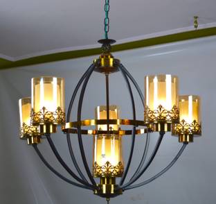 Prop It Up European Style Modern Design 5+1 light Black/Golden Chandelier Without BUlb Chandelier Ceiling Lamp