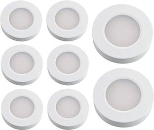 Hybrix LED Cabinet Light, Cupboard Light, Striker Light (3 Watt) Natural Warm White Color, Magnetic Elegant Cover, Surface mounted (PACK OF 8) Recessed Ceiling Light Ceiling Lamp