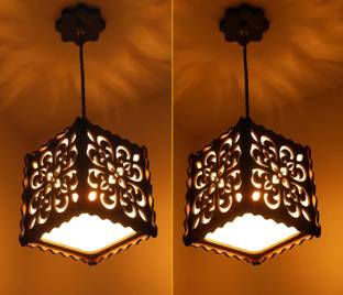 US DZIRE 2500 Wooden Ceiling Light ( 2 Lamp Set With Bulb ) Night Lamp For Home Decor Pendants Ceiling Lamp