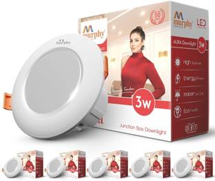 MURPHY LED 3W AURA DOWN LIGHT(Cool White, Pack of 6) Recessed Ceiling Lamp