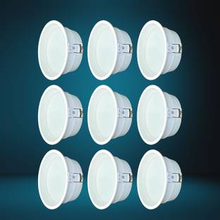 ASTER LITE 20W Round Deep Down LED Panel Light | Ceiling Light (Cool White, Pack of 9) Recessed Ceiling Light Ceiling Lamp