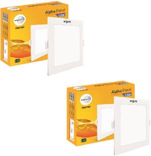 Wipro Garnet 12w Alpha Panel Square (Pack of 2 ) Recessed Ceiling Light Ceiling Lamp