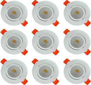GALAXY LED Ceiling COB Spot Light - 6 Watt - Round - White (6000K) Tilt Pack of 9 Recessed Ceiling Light Ceiling Lamp