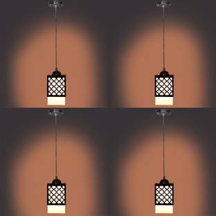 Gojeeva Wooden Hanging Lamp Without Bulb(PACK OF 4) Pendant Lamp Ceiling Lamp