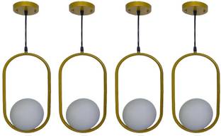 Areezo AREEZO HL CAPULE STYLE GOLD COLOUR WITHOUT BULB (PACK OF 4) Pendants Ceiling Lamp