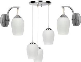 VAGalleryKing Matching Glass Decorative Home Ceiling Light Combo Pack (Wall Light With Ceiling Lamp) Pendants Ceiling Lamp
