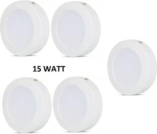 Nightstar 15 Watt Round LED Ceiling Surface Panel Down Light Pack of 5 Recessed Ceiling Lamp