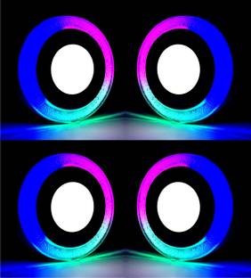 Hybrix LED Surface Mounted Light 6 Watt [3+3 Watt] Down Light, Ceiling Light, Surface light, Dual Color 3D Effect Super Bright RGB MULTICOLOR & White Combination, 4 Inch Diameter, No Need To Cut Ceiling (PACK OF 4) Surface Ceiling Light Ceiling Lamp