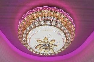 ORAB Crystal Ceiling Round Light and Modern LED Chandelier light 16 inch Chandelier Ceiling Lamp