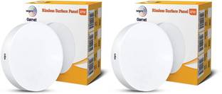 Wipro Garnet 12W Rimless Round LED Surface Panel|WarmWhite| Pack of 2 Recessed Ceiling Lamp