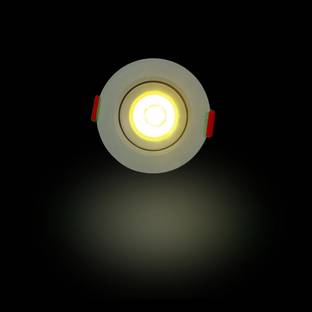 D'Mak LED Ceiling COB Spot Light - 3 Watt - Square - WARM WHITE Color Led Light, Pack of-1 Flush Mount Ceiling Lamp Recessed Ceiling Light Ceiling Lamp