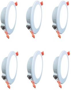 Cosas EXCEL 9-Watts Round Led Panel Conceal Down Light White (PACK 6) Ceiling Light Ceiling Lamp