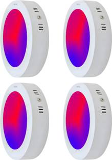 MVL 9W 3-in-1 Multicoloure Surface panel Led Light Red Blue Pink pack of 4 Recessed Ceiling Lamp