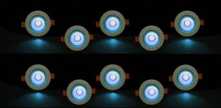 D'Mak D’Mak™ 1 Watt LED COB/Spot Light/Button Light (Blue) Square Driver Included pack of 10 Recessed Ceiling Lamp
