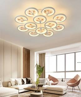 Blissbells 12 Light White Body Round Crystal LED Warm White Chandelier Ceiling Lamp