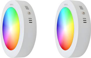 MVL 9W 7in1 Multicolour Surface Led (Red/Pink/Blue/Yellow/Violet/Green/White) Pack-2 Recessed Ceiling Lamp