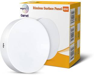 Wipro Garnet 18W Rimless Round LED Surface Panel|Neutral White| Pack of 1 Recessed Ceiling Lamp
