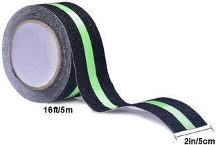 MANTAVYA 50MM x 5 Meter Anti Slip Tape Glow in Dark, Anti Skid Tape Anti Skid Glow In Dark Strip In Middle Dispenser Dispenser Anti-slip tape (Manual)