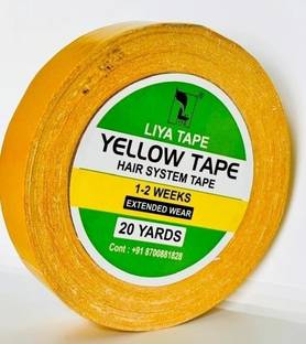 liya Hair Yellow Tape| Double Sided| Hair patch tape for men| Walker Tape| Ultra Hold Large hair wig yellow tape (Manual)