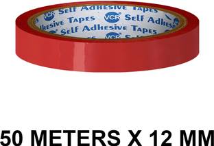 VCR Red Color Tape - 50 Meters in Length - 12mm / 0.5" Width - 1 Roll Per Pack Red Color Tape - 50 Meters in Length - 12mm / 0.5" Width - 1 Roll Per Pack Handheld Color Packaging Tape (Manual)