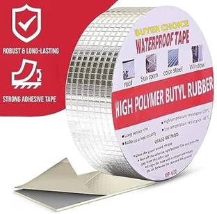 Buyer Choice Butyl Waterproof Tape for Plastic, Metal, Concrete Repair tape Super Strong Adhesive Waterproof Permanent Repair Aluminum Butyl Rubber Tape High Polymer Synthesis Butyl Glue For Durable (Manual)