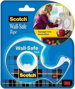 Scotch 3M Wall Safe Tape | 1 Roll with Dispenser | Holds Upto 14g | Damage Free Mounting and Decor | Removes Without Residue Cello Tape (Manual)