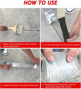 CHARITRA ENTERPRISE Waterproof Tape for Pipe Leakage Roof Water Leakage Solution Aluminium Foil Tape NA Waterproof Adhesive Tape Sealing Butyl Rubber Tape (Manual)