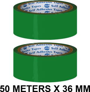 VCR Green Color Tape - 50 Meters in Length - 36mm / 1.5" Width - 2 Rolls Per Pack Handheld Green Color Tape (Manual)