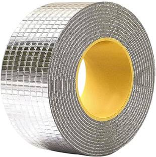 crockdile Aluminium tape 2 inch x 5 mtr Water proof Adhesive Heavy Duty Aluminium Foil Tape with Liquid Sealer Butyl Strong Tape for PipeRoof & Tank Leakage Waterproof Seal Repair Tape (Manual)