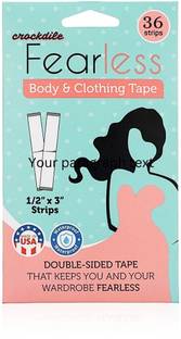 crockdile Double Sided Tape for Clothes - Strong Hold, Fabric Friendly All Day Strength Invisible Dress Tape for women | Gentle to stick | Fashion tape (Manual)