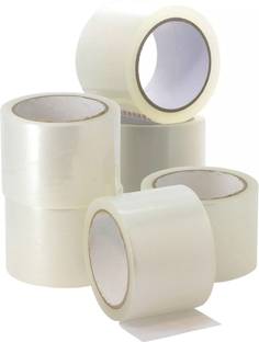 Shree Kala Home Decor Single White Transparent Adhesive Tape White Transparent 3 Inch Packaging Tape (Manual)