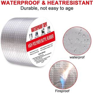 Kopila 2 Inch Waterproof Aluminium Duct Tape for Roof Leak, surface Crack, Window Sill Gap 5m Long & 5mm Thick (Manual)