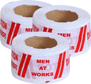 Singhal Caution Printed Tape Roll 3" Inch 150 Meter Caution Tape (Manual)