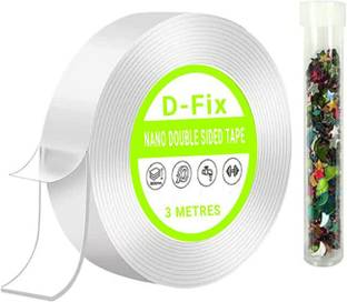 Dfix Transparent Silicon tape No Trace tape Nano Grip Gel tape Handheld Nano tape | Gel tape | Waterproof tape | Double Sided tape (Manual)