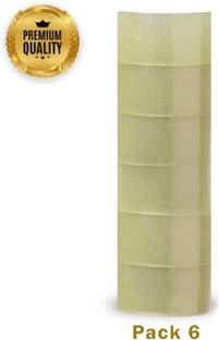 Boxer Transparent Tape (Pack of 6) 2" inch x 50 Meter Length Guaranteed Self Adhesive Tape Self (Manual)