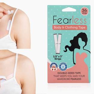 crockdile Fearless Double Sided Tape for Fashion, Clothing and Body - 36 Strips Pack | All Day Strength Invisible Dress Tape for women | Gentle to stick | Fashion tape (Manual)