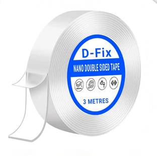 Dfix Heavy Duty Transparent Removable Mounting Double Tape Washable Reusable Handheld Double Sided Tape, 3M Nano Magic Tape, Multipurpose Double Sided Tape (Manual)