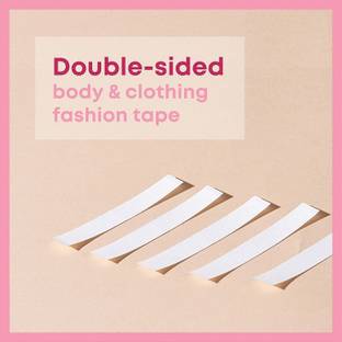 FUZAC Transparent Body Tape for Secure Fit on Low Necklines Silicone Peel and Stick Bra Petals
