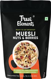 True Elements Crunchy Muesli Nuts and berries,Diet Food, Ready to eat breakfast cereal Pouch