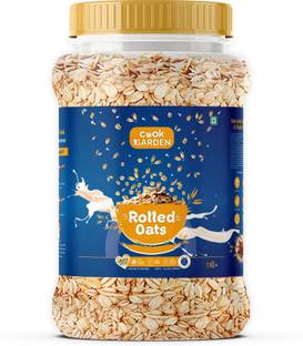 Cook Garden Rolled Oats, 100% Wholegrain Breakfast, High Protein and Fibre for Weight Loss, Jar