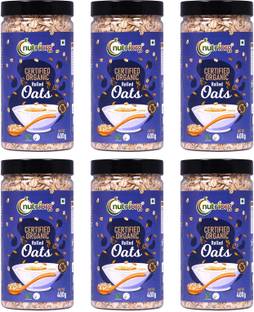 Nutriorg Gluten Free Rolled Oats Combo (500 gm x 6) Plastic Bottle