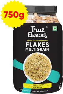 True Elements Multigrain Flakes With Honey - Nutritious Super Whole Grains, Sugar-Free Flakes Plastic Bottle