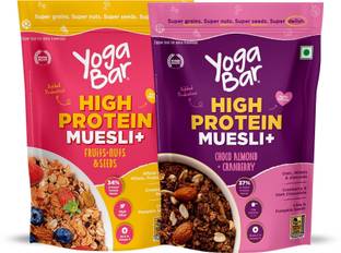 Yogabar Protien Muesli Combo| Choco Almond & Cranberry| Fruit & Nut| 1.7kg |23g protein Pouch