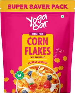 Yogabar Cornflakes Original Crunchy Breakfast cereals with Probiotics, High Fibre Pouch