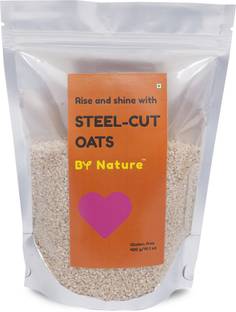 By Nature Steel-Cut Oats, 400g | High Fibre, 100% Whole Grain | Protein Rich healthy Food Pouch