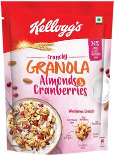 Kellogg's Crunchy Granola Almonds & Cranberries, 24% Fruit & Nut, Baked Multigrain Cereal Pouch