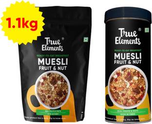 True Elements Muesli Fruit and Nut (700gm + 400gm) - Combo - 1100gm Jar